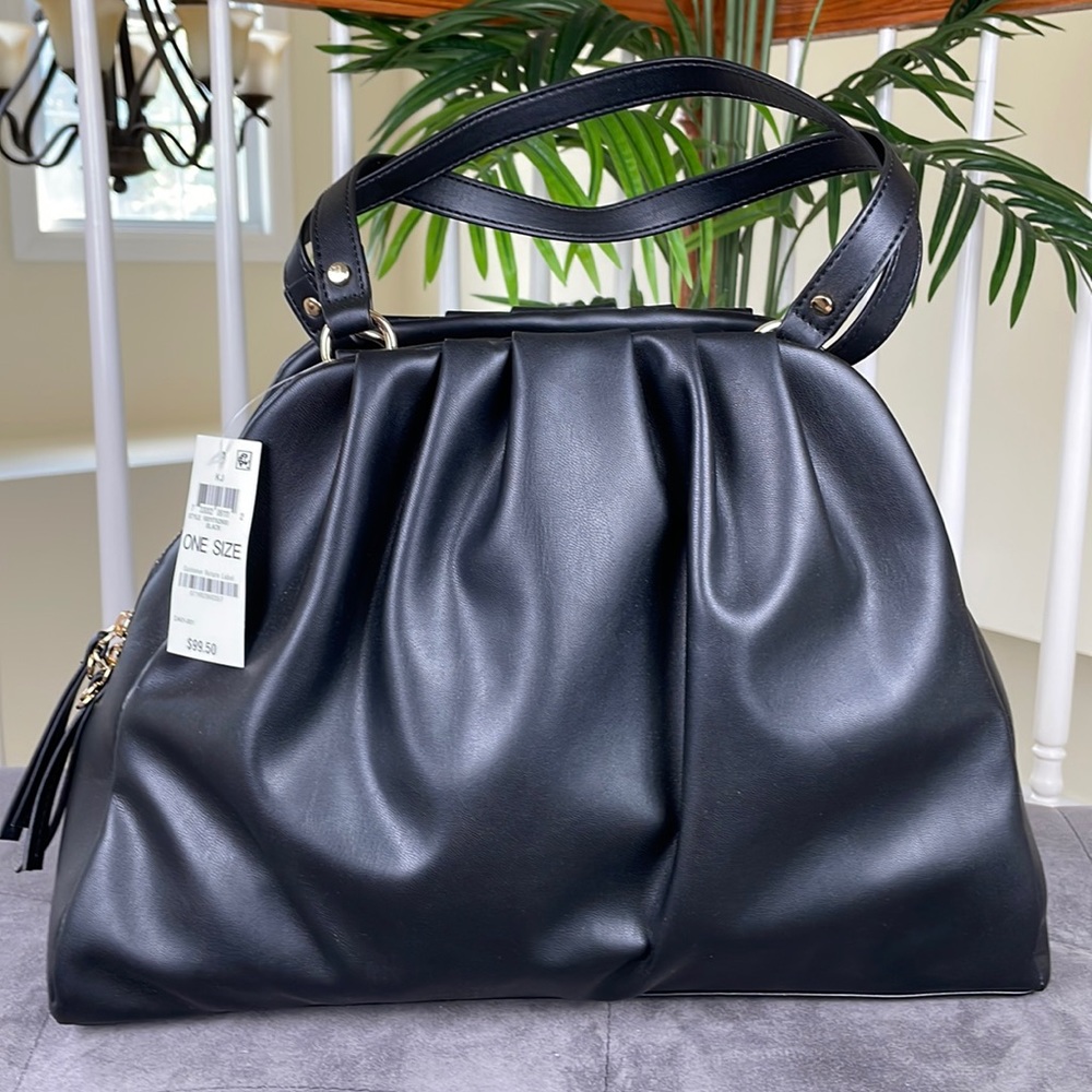 INC INTERNATIONAL CONCEPTS~KJ Dome Tote ~ Black and Gold ~ NWT!